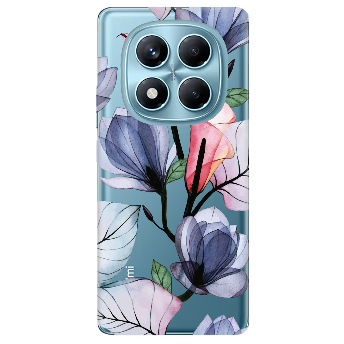 Чехол для Xiaomi Redmi Note 14 Pro 4G прозрачный Tropical flowers - фото 1 - Чехлы для телефонов