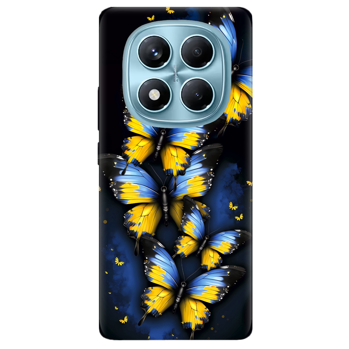 Чехол для Xiaomi Redmi Note 14 Pro 4G прозрачный Метелики - фото 1 - Чехлы для телефонов