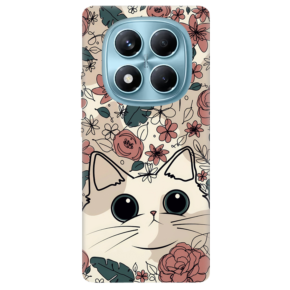 Чохол для Xiaomi Redmi Note 14 Pro 4G прозорий Flower cat - фото 1 - Чохли для телефонів