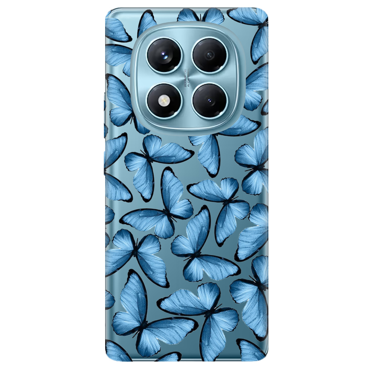 Чехол для Xiaomi Redmi Note 14 Pro 4G прозрачный Blue wings - фото 1 - Чехлы для телефонов