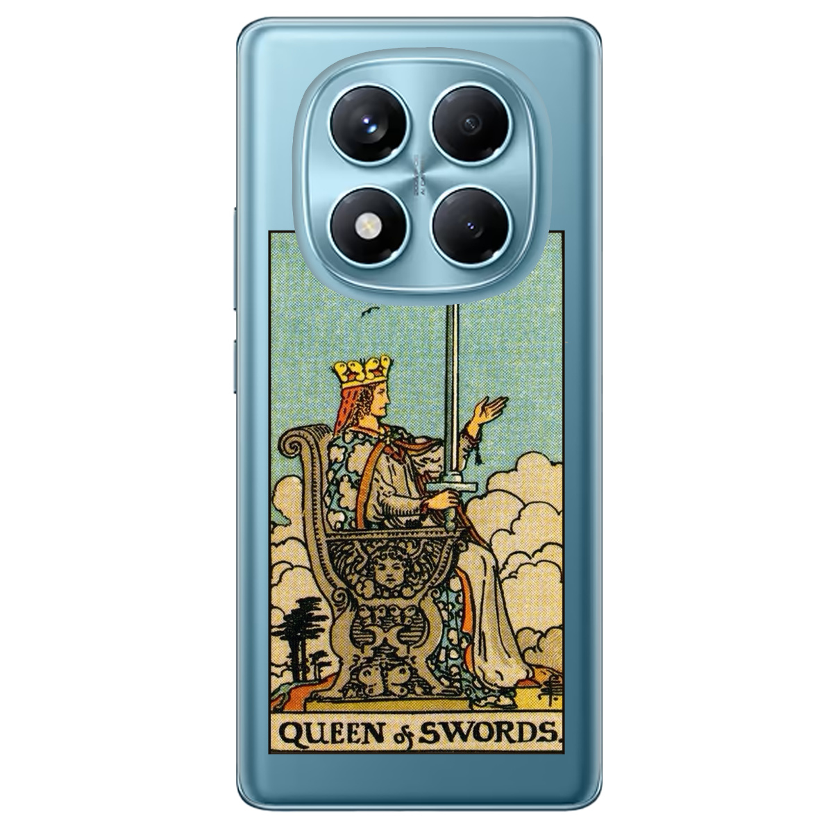 Чехол для Xiaomi Redmi Note 14 Pro 4G прозрачный Королева мечей Таро - фото 1 - Чехлы для телефонов