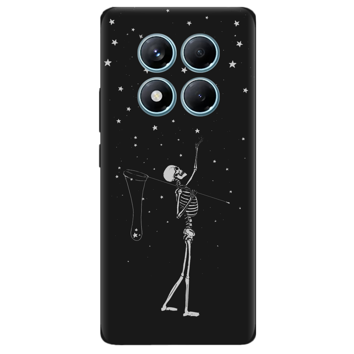 Чехол для Xiaomi Redmi Note 14 Pro 4G черный матовый soft touch Stars night - фото 1 - Чехлы для телефонов