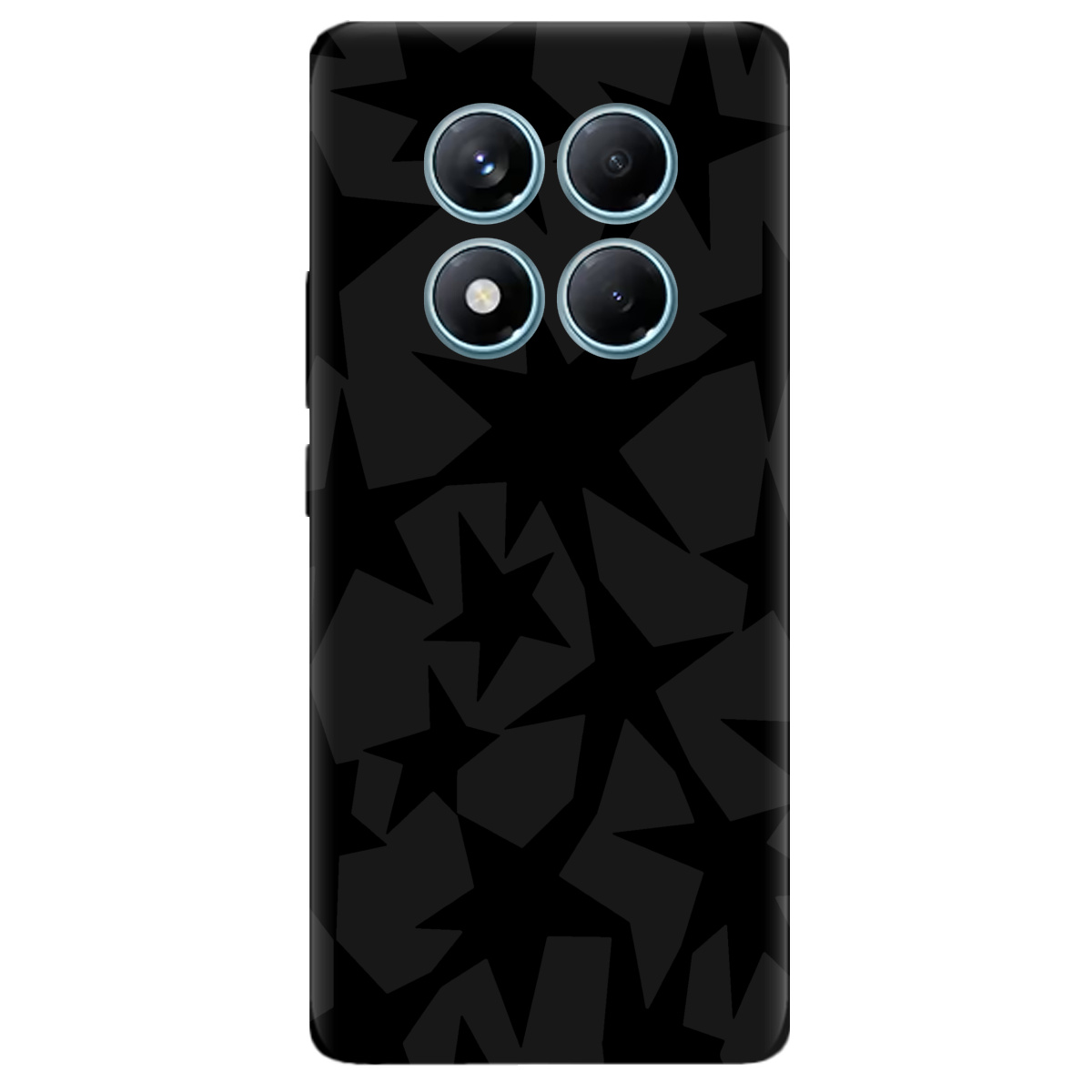 Чехол для Xiaomi Redmi Note 14 Pro 4G черный матовый soft touch Black stars - фото 1 - Чехлы для телефонов