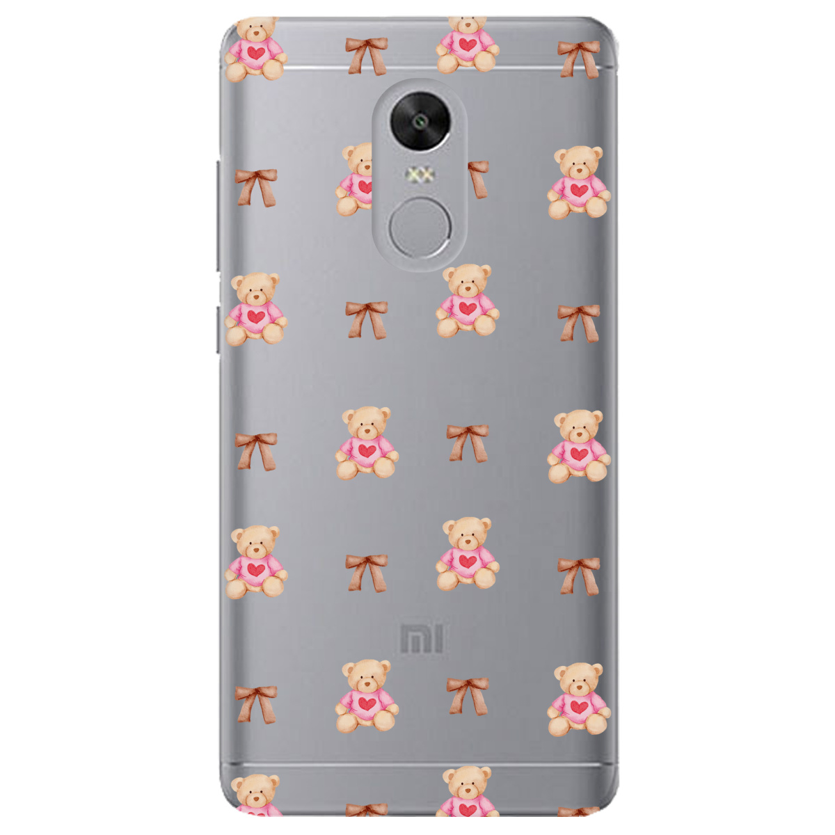 Чохол для Xiaomi Redmi 5 Plus прозорий Сердечний ведмедик - фото 1 - Чохли для телефонів