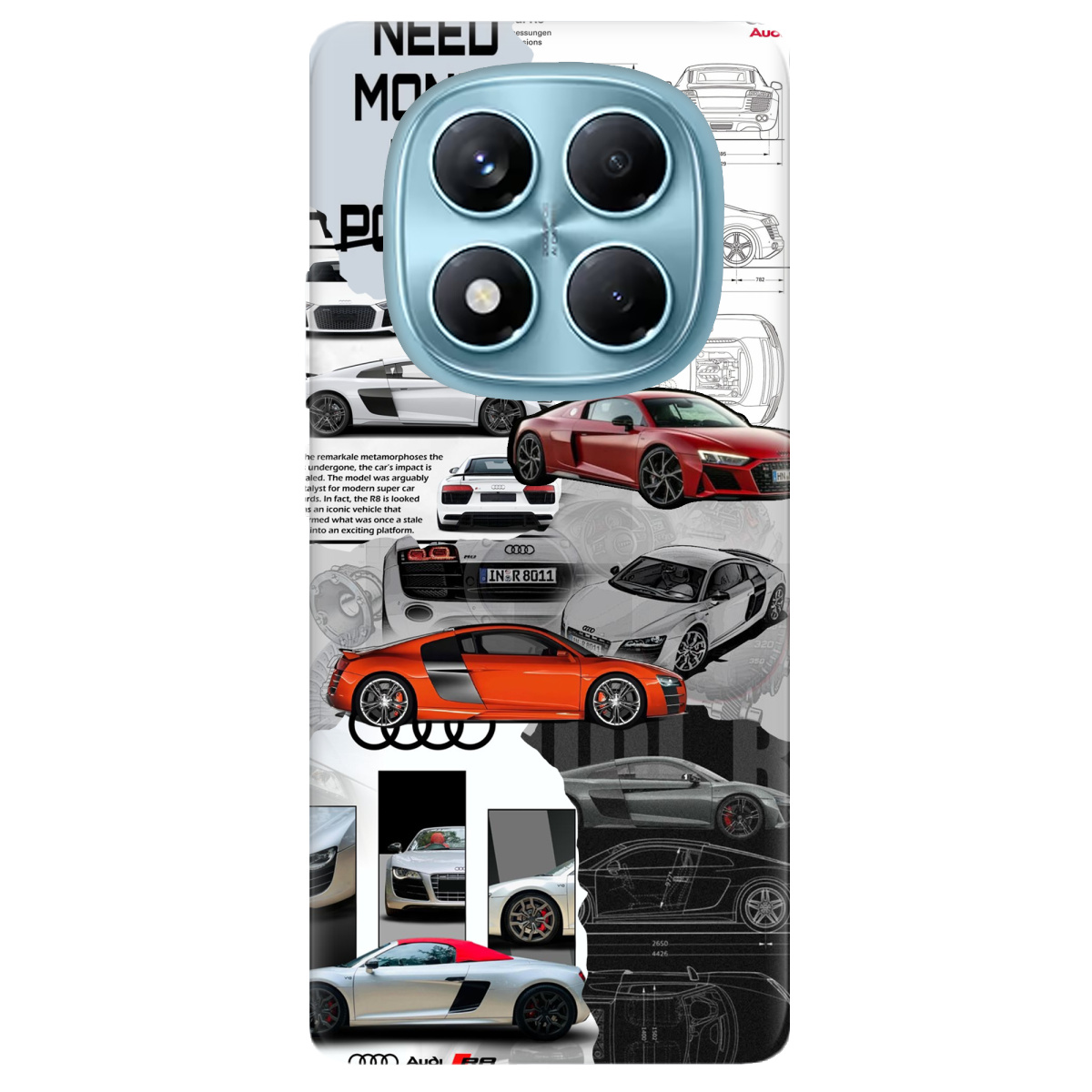 Чехол для Xiaomi Redmi Note 14 Pro 4G прозрачный Audi - фото 1 - Чехлы для телефонов