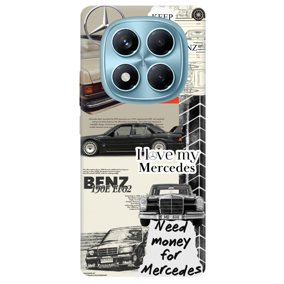 Чехол для Xiaomi Redmi Note 14 Pro 4G прозрачный Mercedes - фото 1 - Чехлы для телефонов