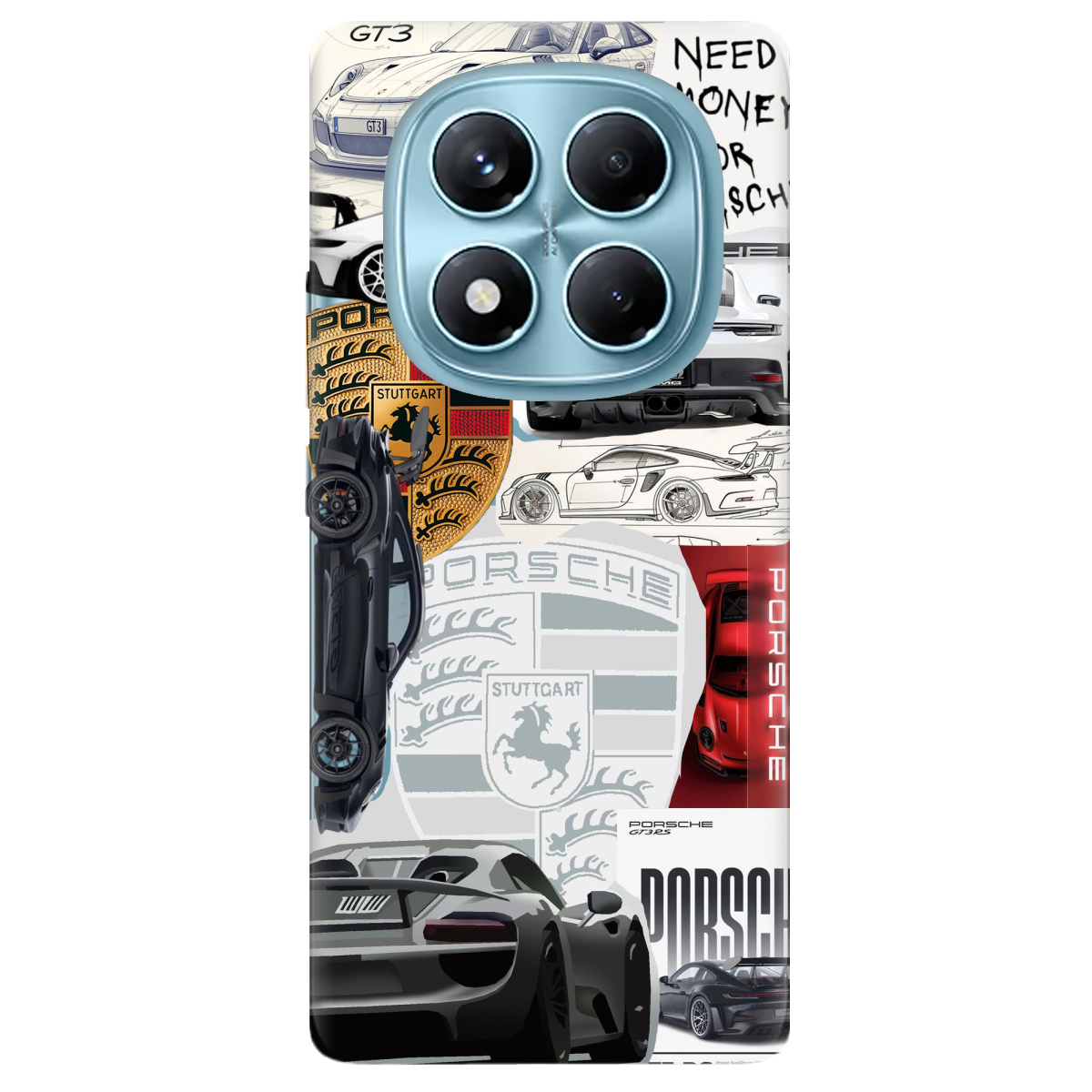 Чохол для Xiaomi Redmi Note 14 Pro 4G прозорий Porsche - фото 1 - Чохли для телефонів