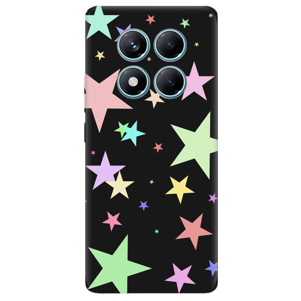 Чехол для Xiaomi Redmi Note 14 Pro 4G черный матовый soft touch Яскраві зірки (black) - фото 1 - Чехлы для телефонов