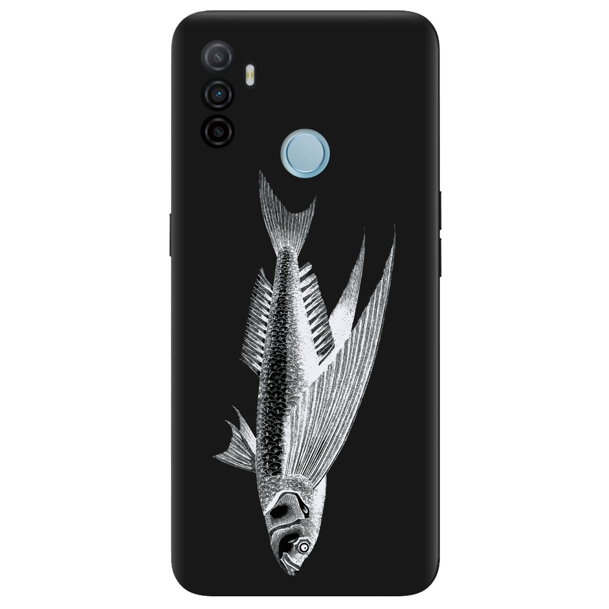 Чехол для Oppo A53/ A32/ A33 черный матовый soft touch Срібний трофей - фото 1 - Чехлы для телефонов