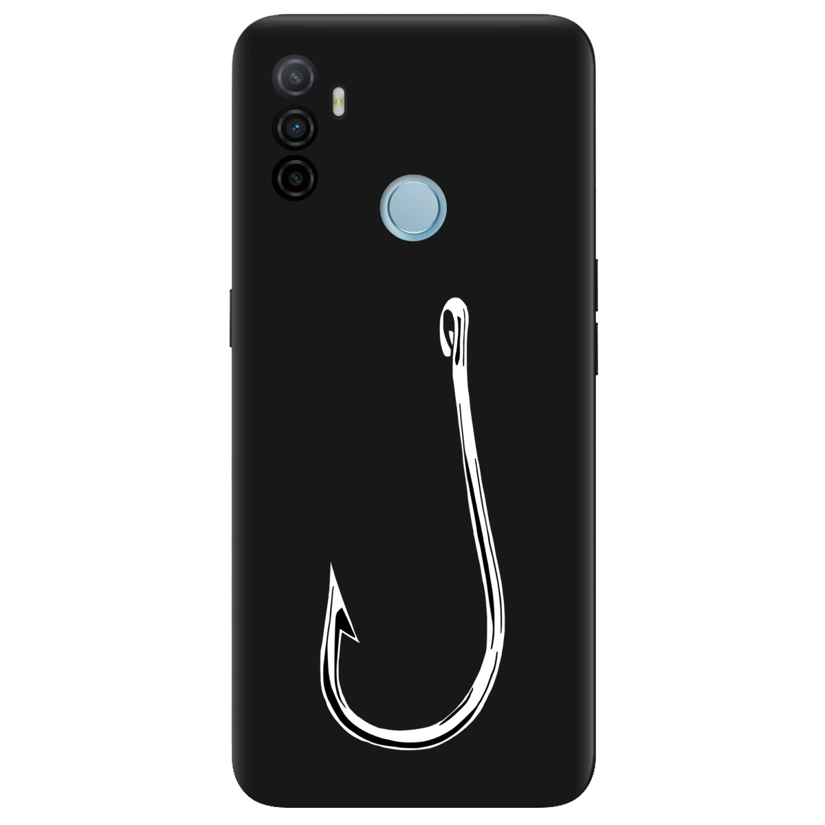 Чохол для Oppo A53/ A32/ A33 чорний матовий soft touch Щасливий гачок - фото 1 - Чохли для телефонів