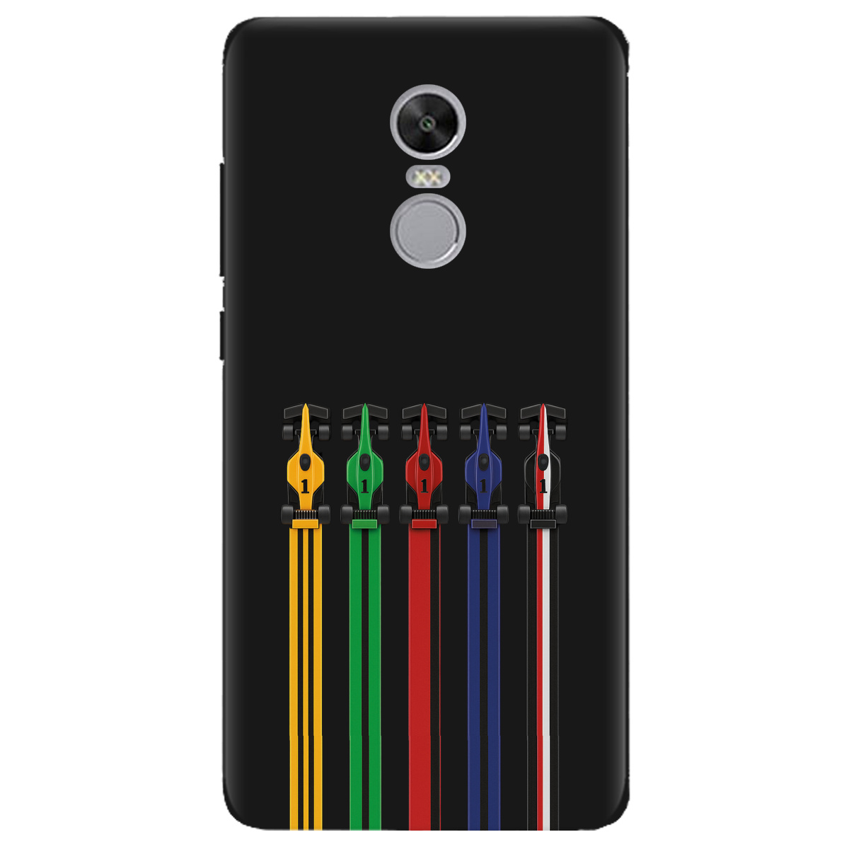 Чехол для Xiaomi Redmi 5 Plus черный матовый soft touch Рев двигателей - фото 1 - Чехлы для телефонов