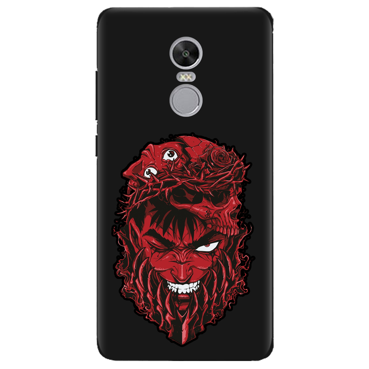 Чехол для Xiaomi Redmi 5 Plus черный матовый soft touch Red slip head - фото 1 - Чехлы для телефонов