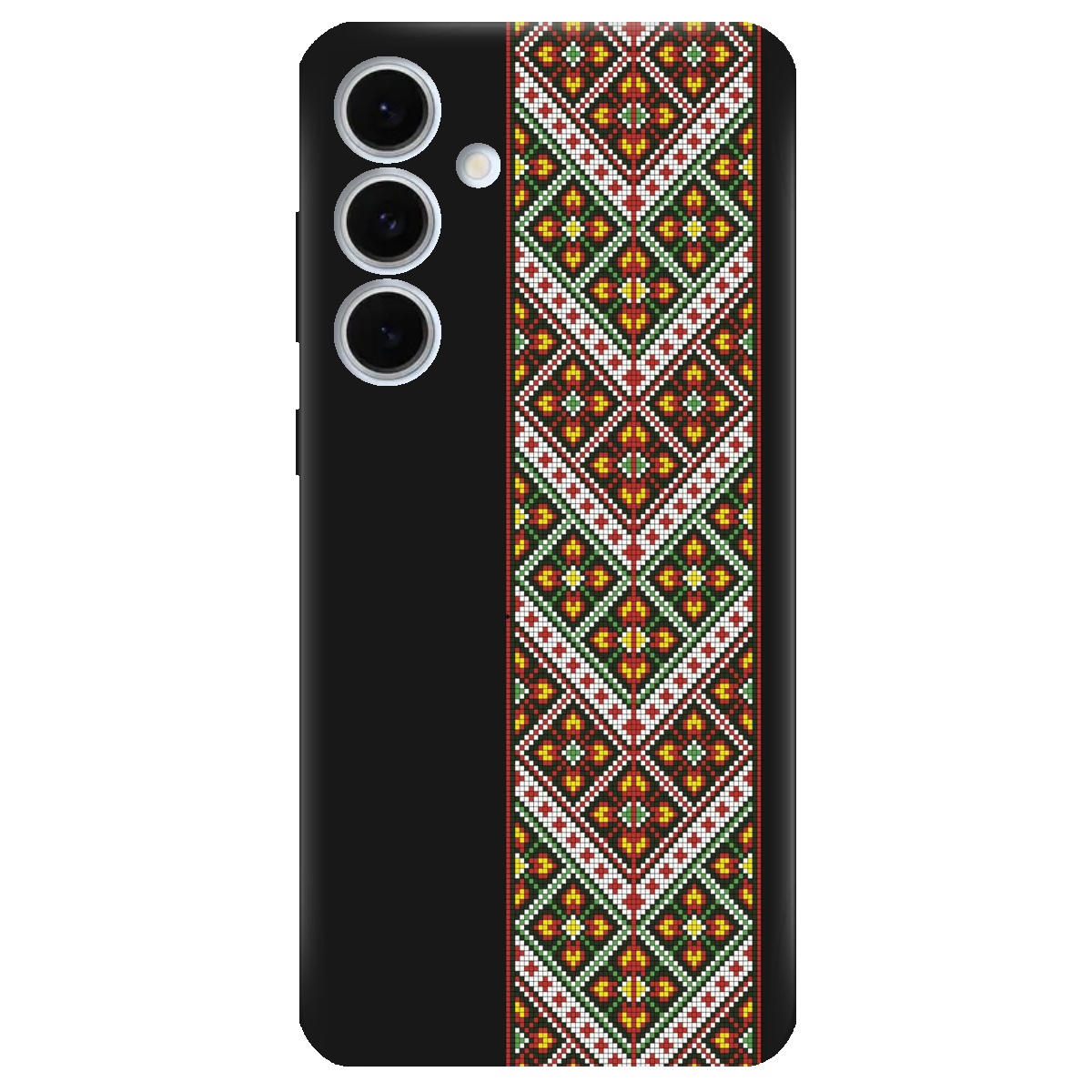 Чехол для Samsung Galaxy S24 FE черный матовый soft touch Карпатский оберег - фото 1 - Чехлы для телефонов