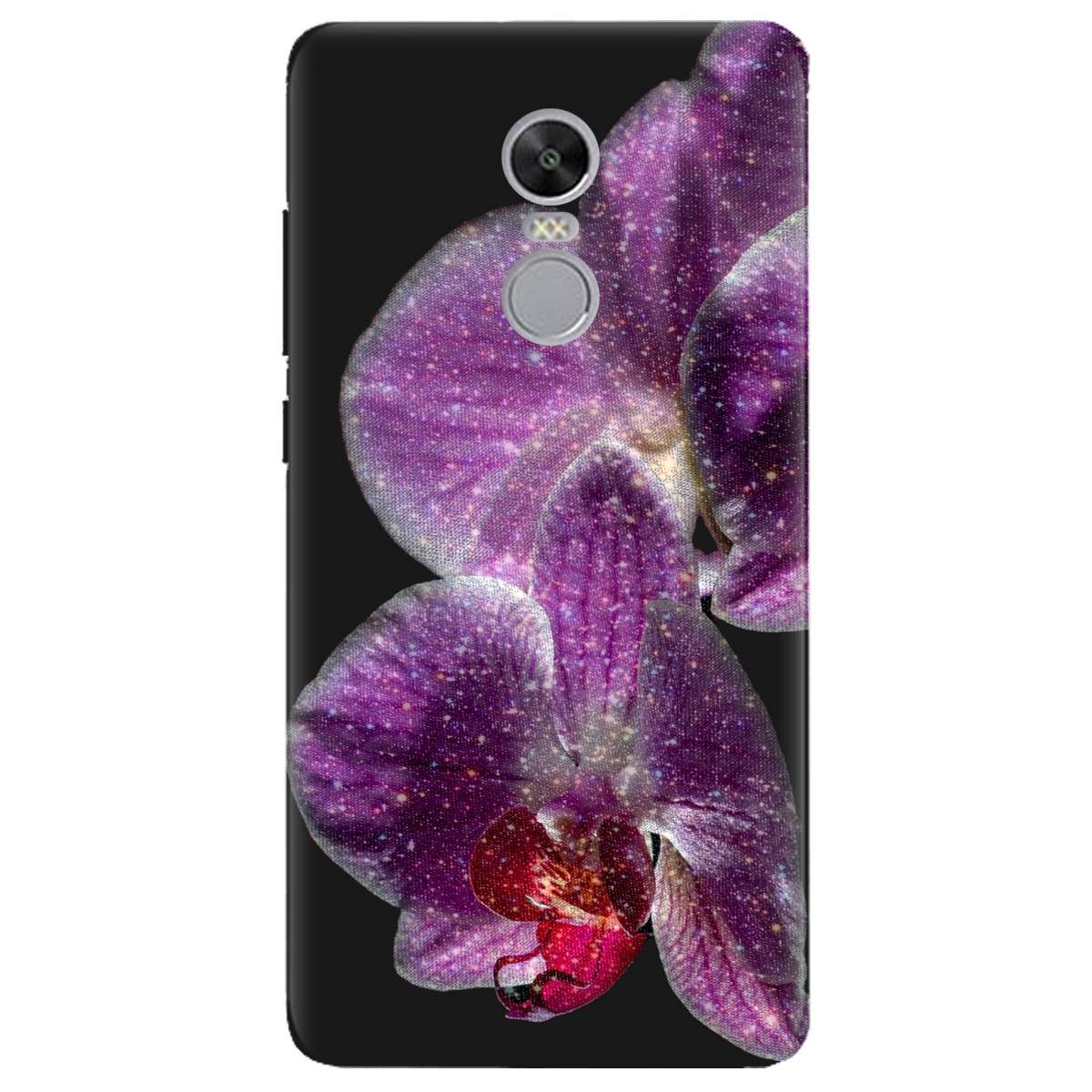 Чехол для Xiaomi Redmi 5 Plus черный матовый soft touch Волшебная орхидея - фото 1 - Чехлы для телефонов