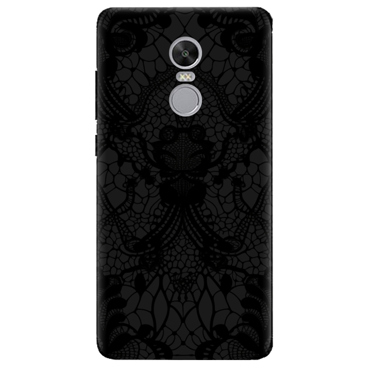 Чохол для Xiaomi Redmi 5 Plus чорний матовий soft touch Чорне мереживо - фото 1 - Чохли для телефонів