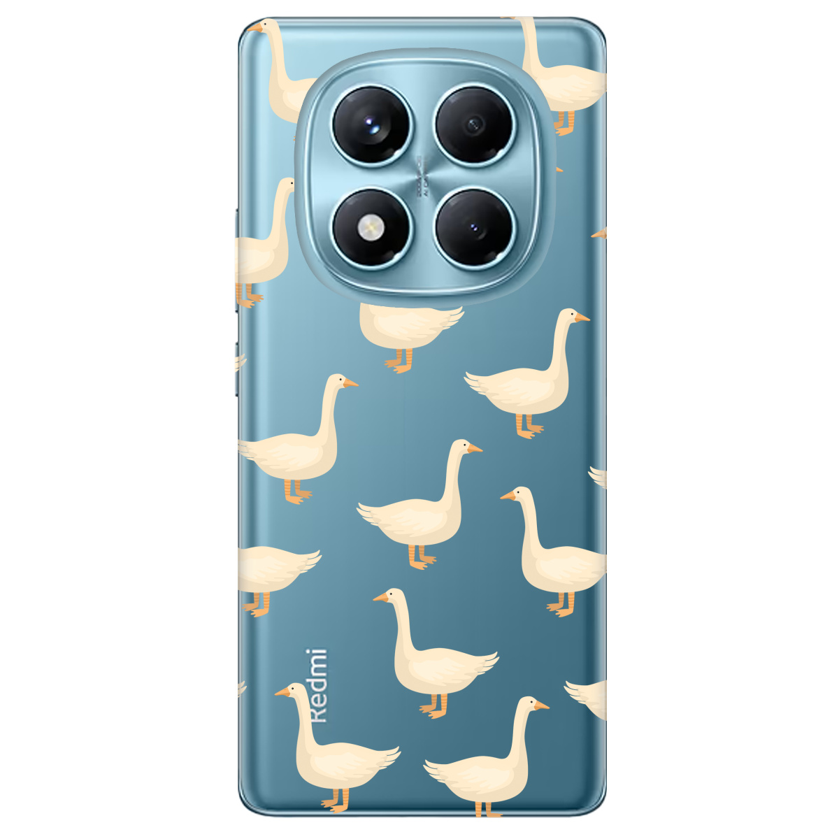 Чехол для Xiaomi Redmi Note 14 Pro 4G прозрачный Гуси в тренде - фото 1 - Чехлы для телефонов
