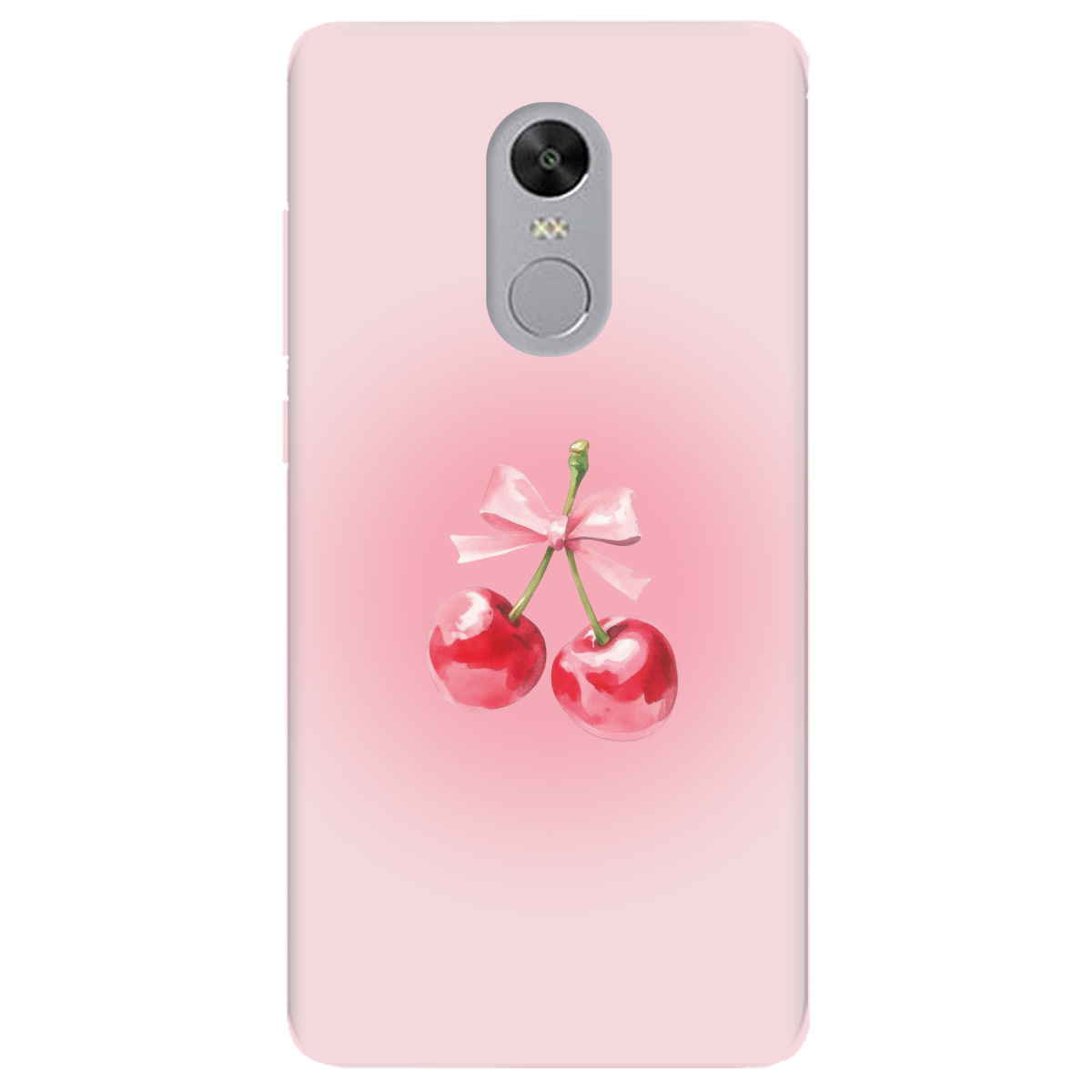 Чохол для Xiaomi Redmi 5 Plus напівпрозорий матовий soft touch Вишневий бант - фото 1 - Чохли для телефонів
