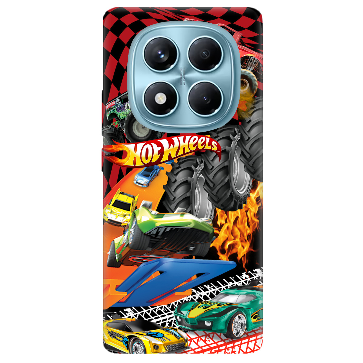Чохол для Xiaomi Redmi Note 14 Pro 4G прозорий Hot Wheels - фото 1 - Чохли для телефонів