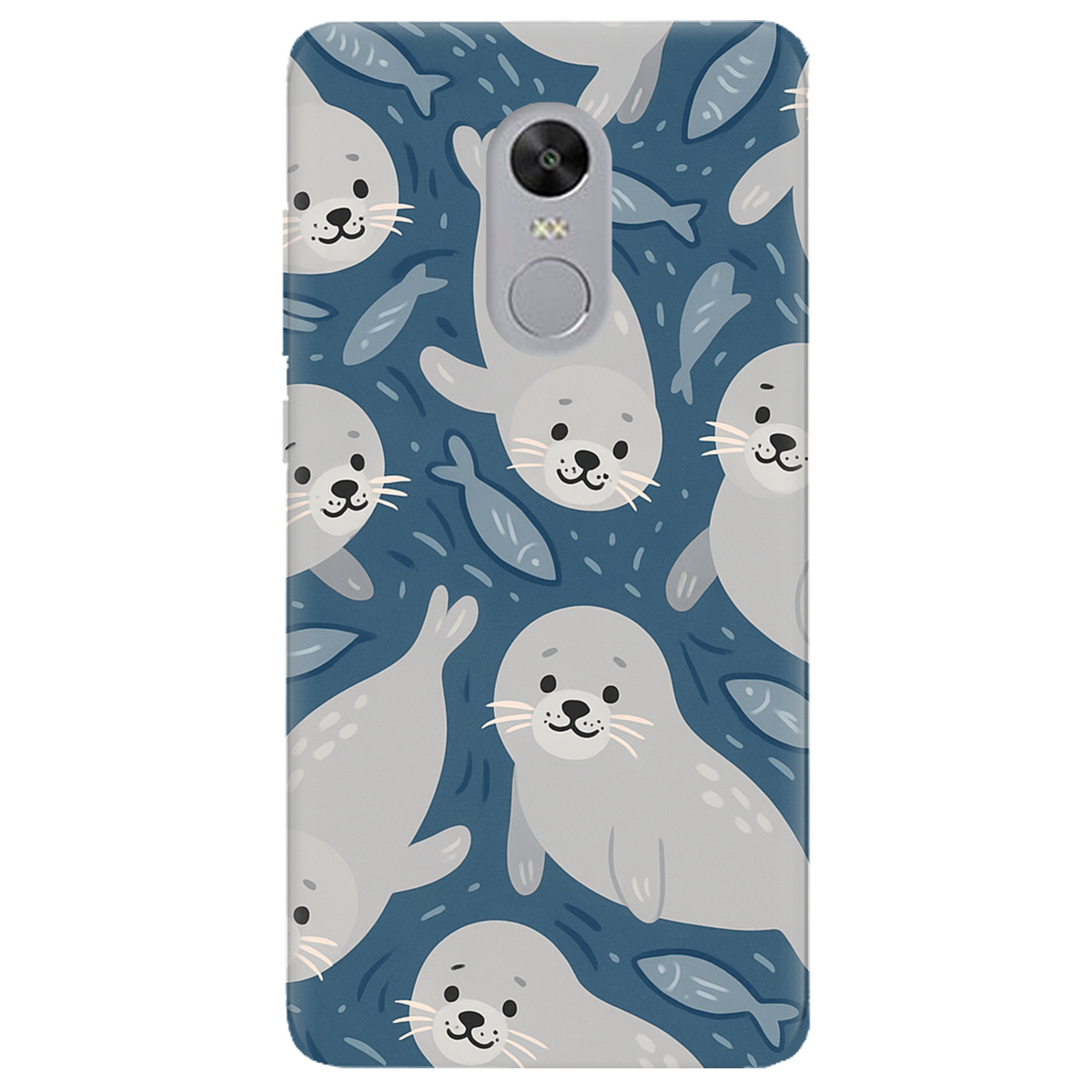Чехол для Xiaomi Redmi 5 Plus прозрачный Морские котики - фото 1 - Чехлы для телефонов