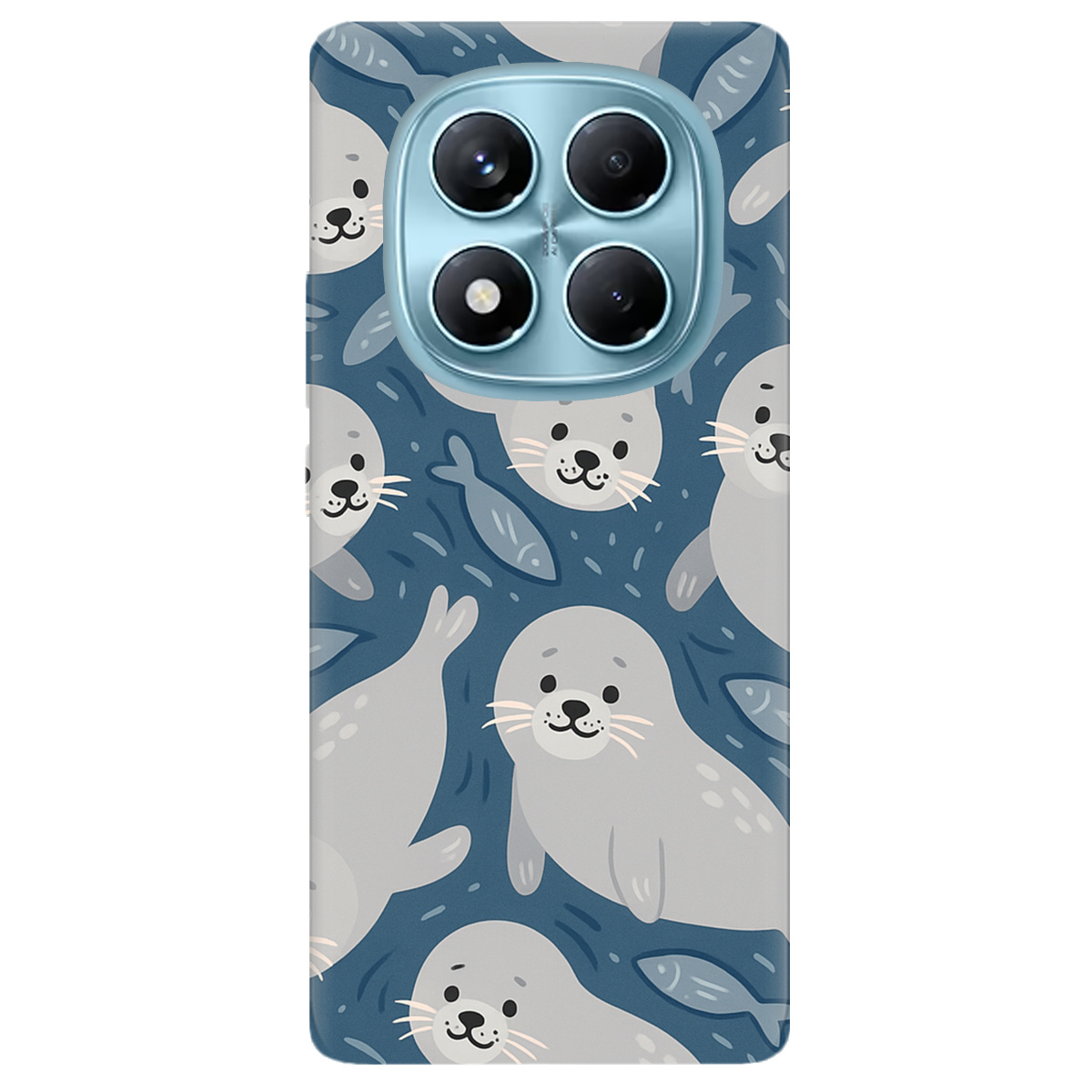 Чохол для Xiaomi Redmi Note 14 Pro 4G прозорий Морські котики - фото 1 - Чохли для телефонів