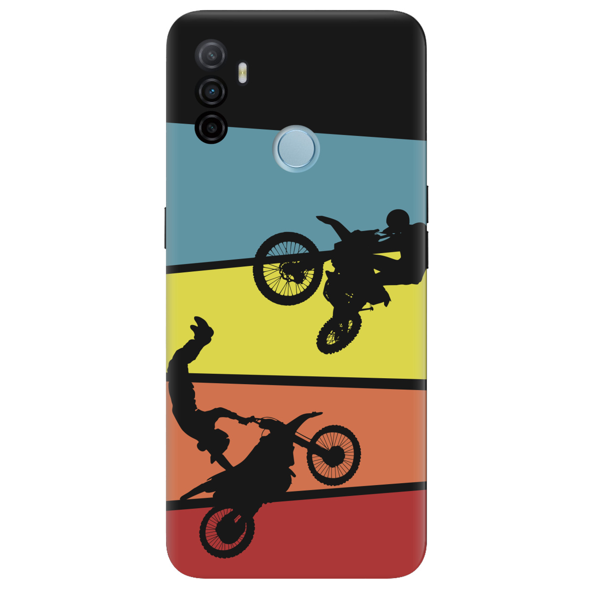 Чохол для Oppo A53/ A32/ A33 чорний матовий soft touch Летючий мотор - фото 1 - Чохли для телефонів