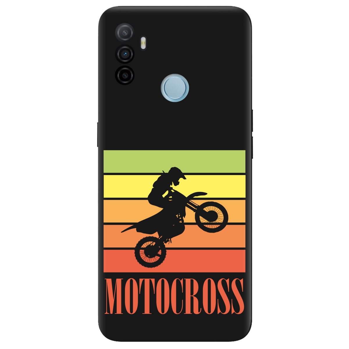 Чохол для Oppo A53/ A32/ A33 чорний матовий soft touch Motocross - фото 1 - Чохли для телефонів