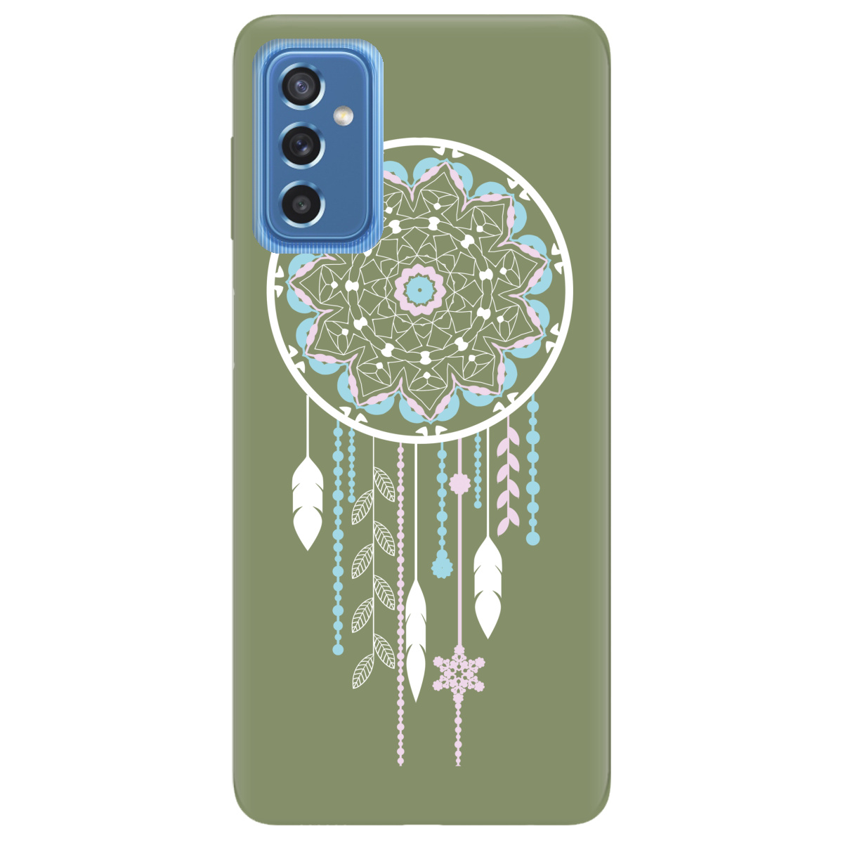 Чохол для Samsung Galaxy M52 оливковий матовий soft touch Ловець снів - фото 1 - Чохли для телефонів