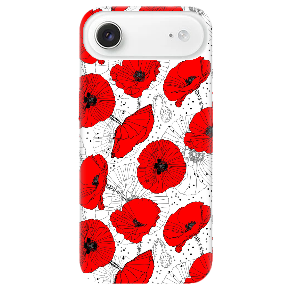 Чехол для Apple iPhone 17 Air прозрачный Red flower - фото 1 - Чехлы для телефонов