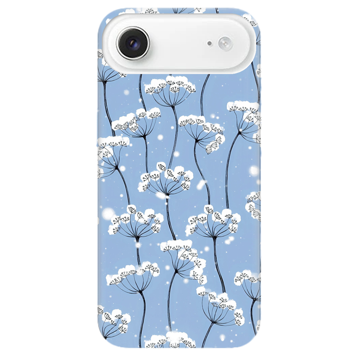 Чохол для Apple iPhone 17 Air прозорий Пухнасті сніжинки - фото 1 - Чохли для телефонів