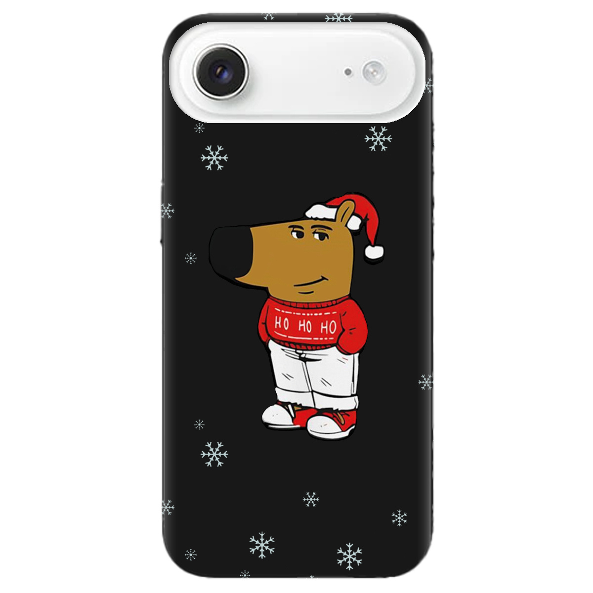 Чохол для Apple iPhone 17 Air чорний матовий soft touch Chill Guy Santa - фото 1 - Чохли для телефонів