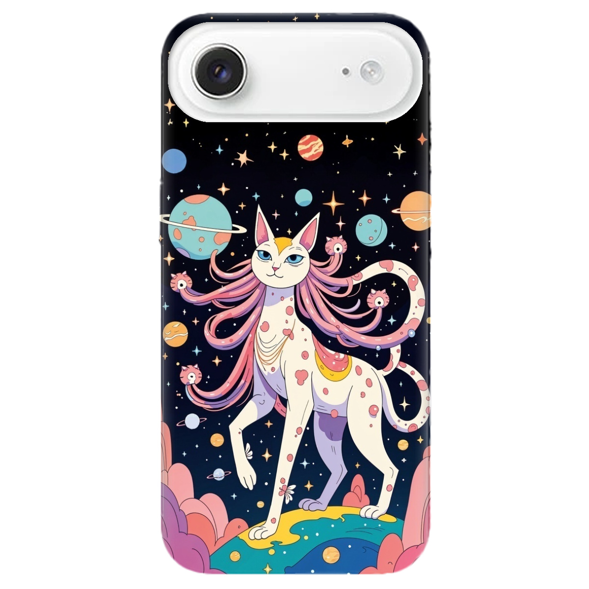 Чехол для Apple iPhone 17 Air прозрачный Cosmic Cat - фото 1 - Чехлы для телефонов