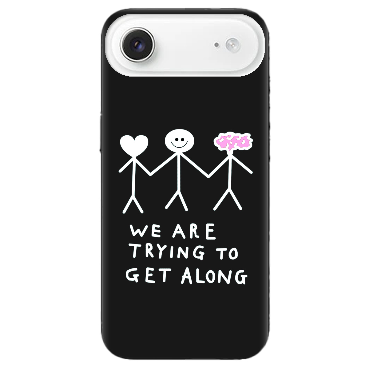 Чехол для Apple iPhone 17 Air черный матовый soft touch We are trying - фото 1 - Чехлы для телефонов