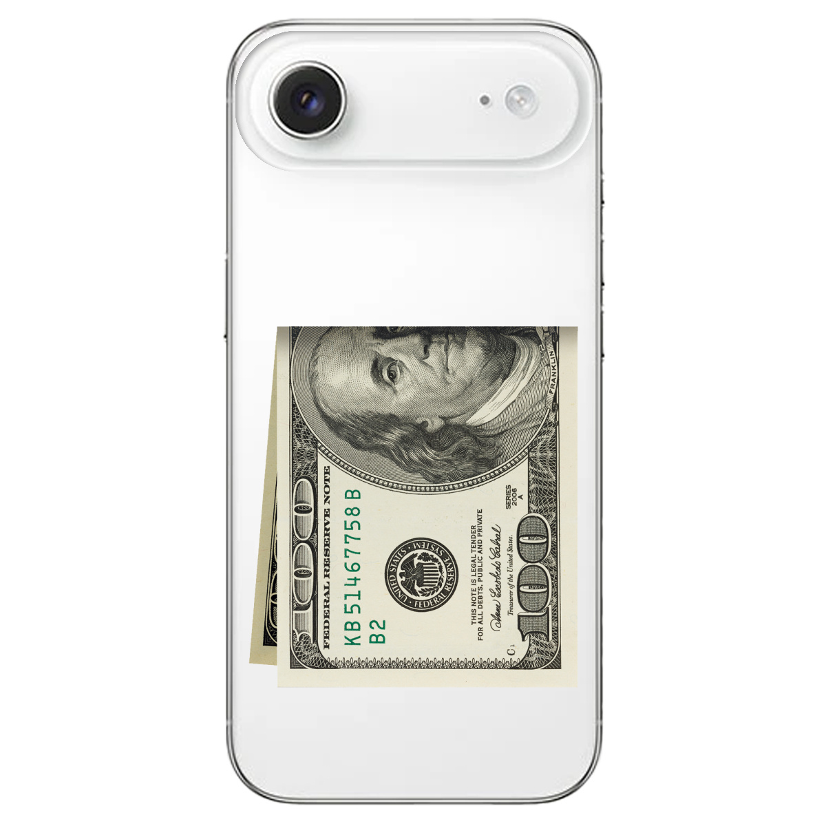 Чехол для Apple iPhone 17 Air прозрачный Зігнутий Бенджамін - фото 1 - Чехлы для телефонов