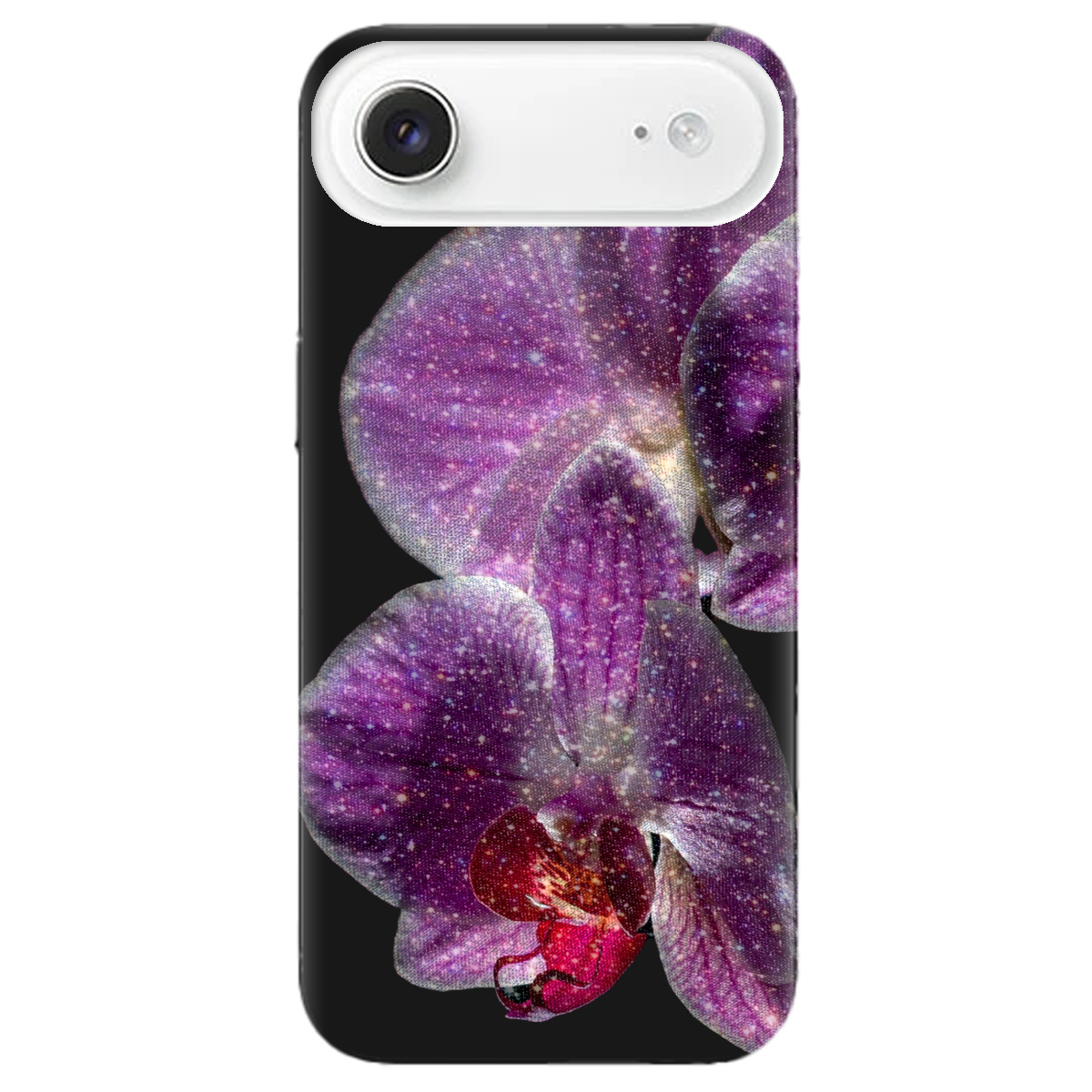 Чехол для Apple iPhone 17 Air черный матовый soft touch Волшебная орхидея - фото 1 - Чехлы для телефонов