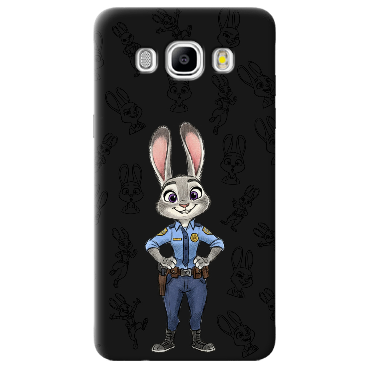 Чехол для Samsung Galaxy J5 2016 черный матовый soft touch Зоотрополис Джуди Judy - фото 1 - Чехлы для телефонов