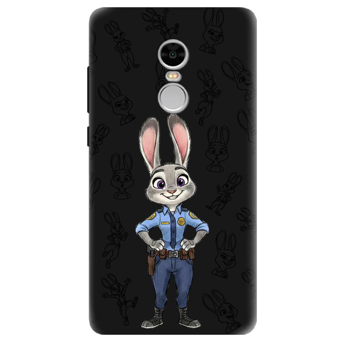 Чехол для Xiaomi Redmi Note 4 черный матовый soft touch Зоотрополис Джуди Judy - фото 1 - Чехлы для телефонов