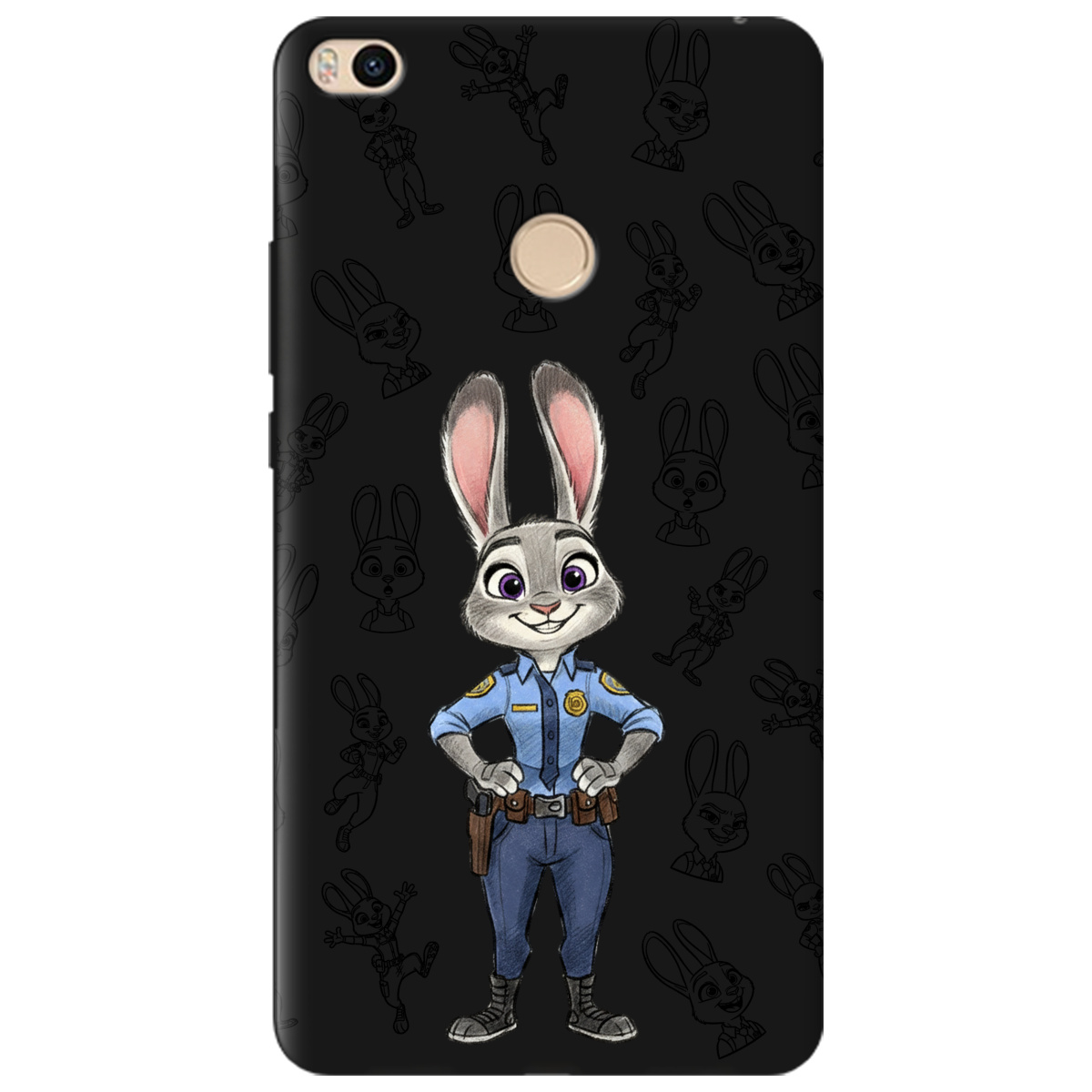 Чохол для Xiaomi Mi Max 2 чорний матовий soft touch Зоотрополіс Джуді Judy - фото 1 - Чохли для телефонів