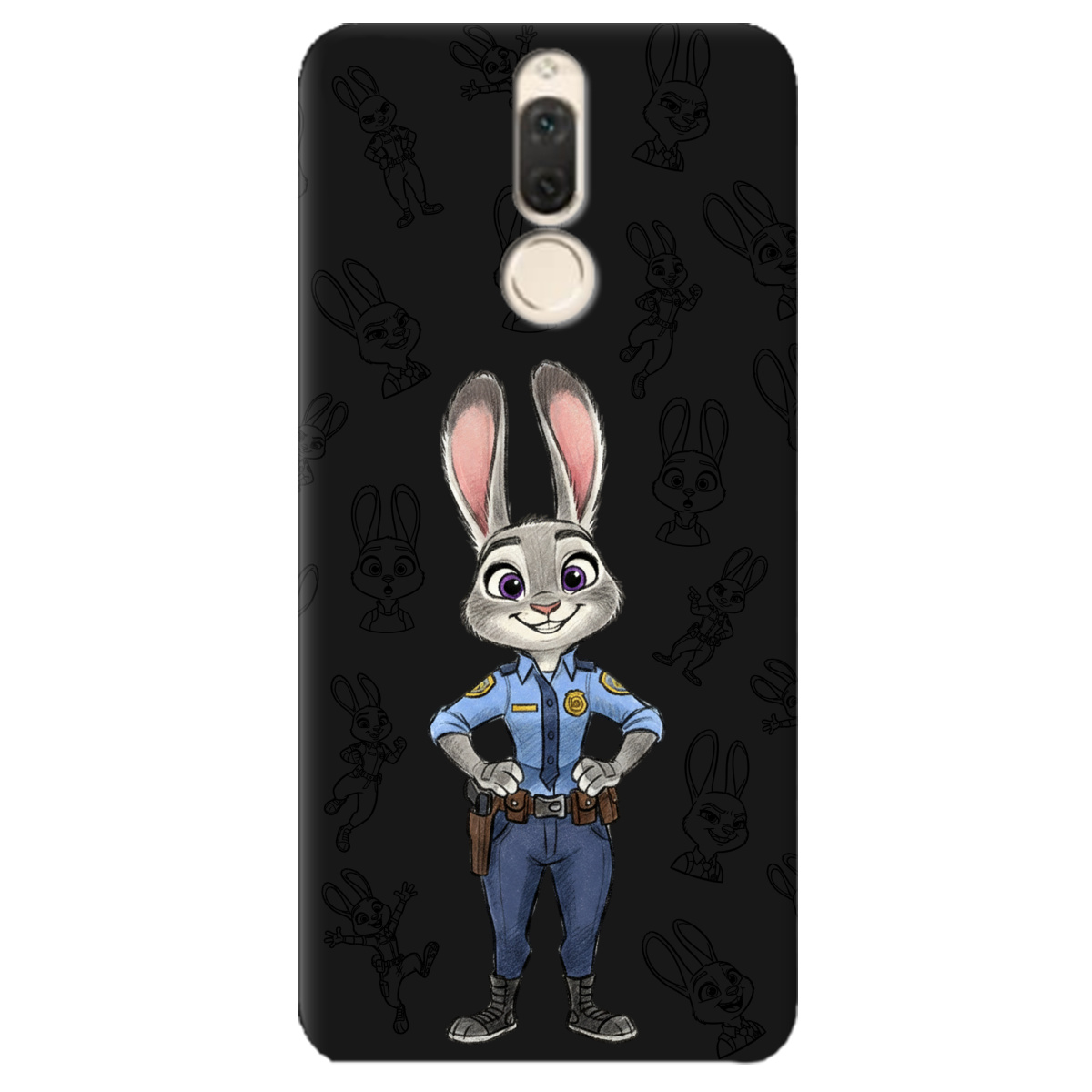 Чохол для Huawei Mate 10 Lite чорний матовий soft touch Зоотрополіс Джуді Judy - фото 1 - Чохли для телефонів