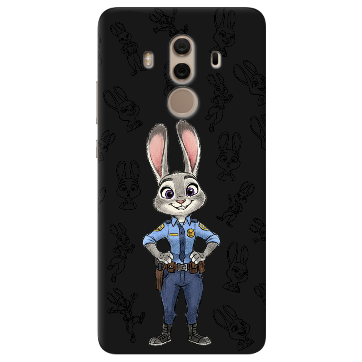Чехол для Huawei Mate 10 Pro черный матовый soft touch Зоотрополис Джуди Judy - фото 1 - Чехлы для телефонов