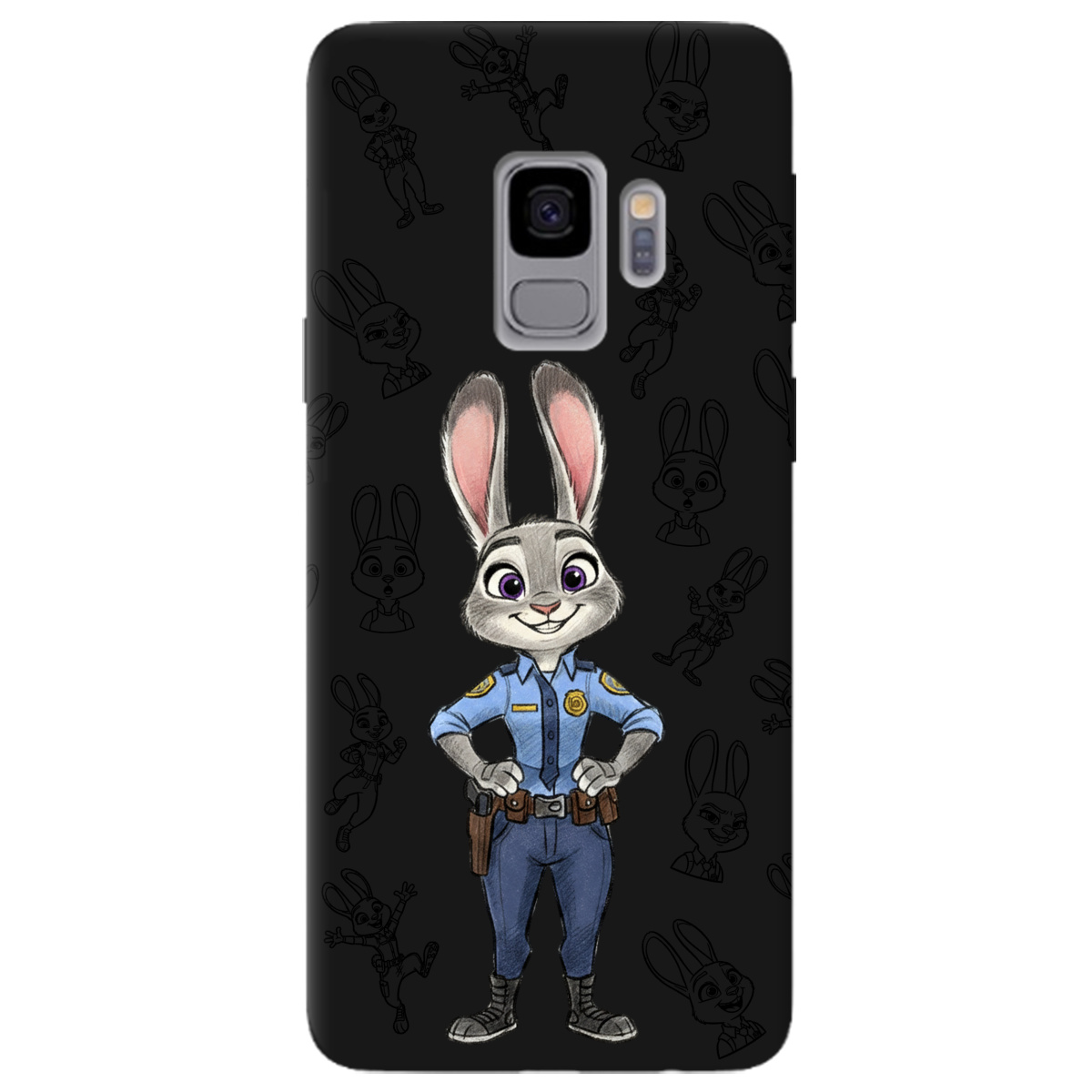 Чехол для Samsung Galaxy S9 черный матовый soft touch Зоотрополис Джуди Judy - фото 1 - Чехлы для телефонов