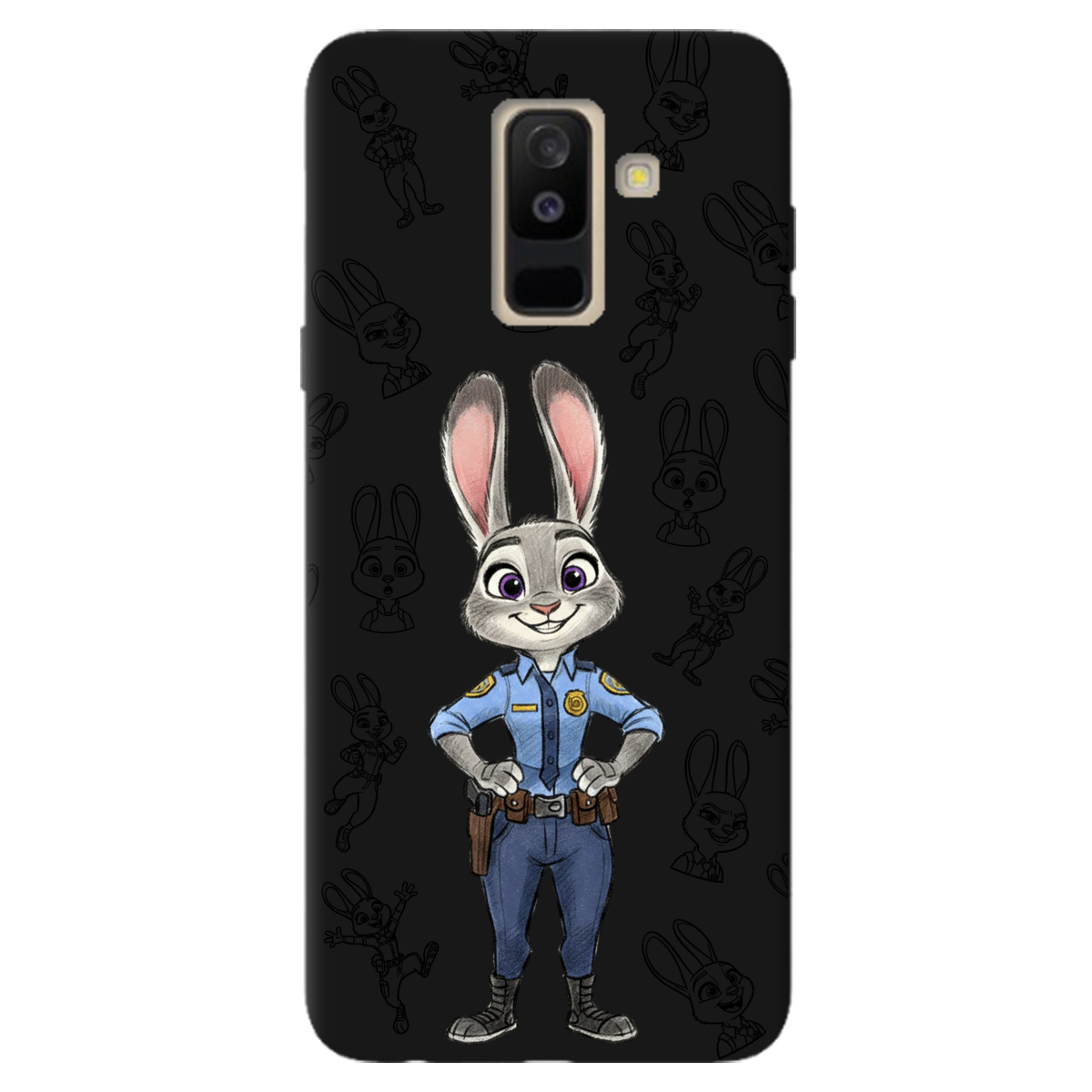 Чохол для Samsung Galaxy A6 Plus 2018 чорний матовий soft touch Зоотрополіс Джуді Judy - фото 1 - Чохли для телефонів