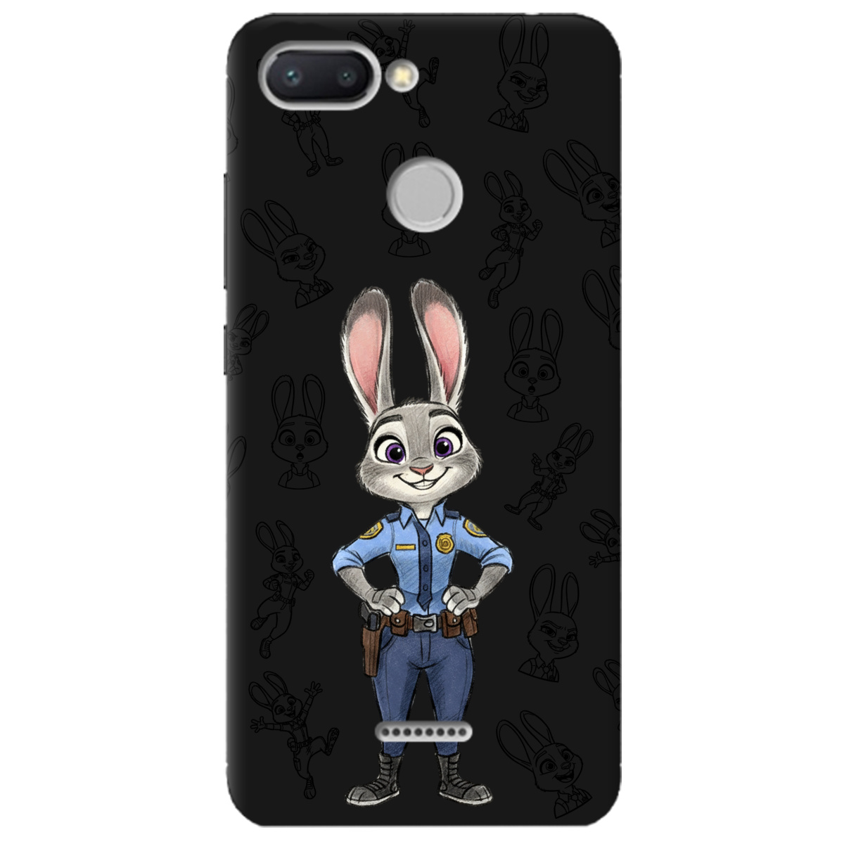 Чохол для Xiaomi Redmi 6 чорний матовий soft touch Зоотрополіс Джуді Judy - фото 1 - Чохли для телефонів