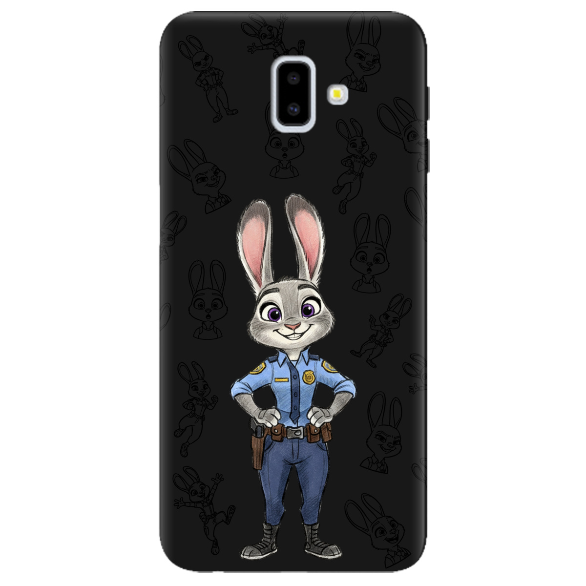 Чохол для Samsung Galaxy J6 Plus 2018 чорний матовий soft touch Зоотрополіс Джуді Judy - фото 1 - Чохли для телефонів