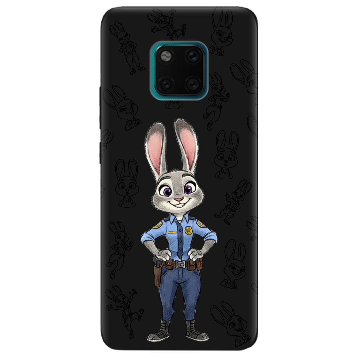 Чехол для Huawei Mate 20 Pro черный матовый soft touch Зоотрополис Джуди Judy - фото 1 - Чехлы для телефонов