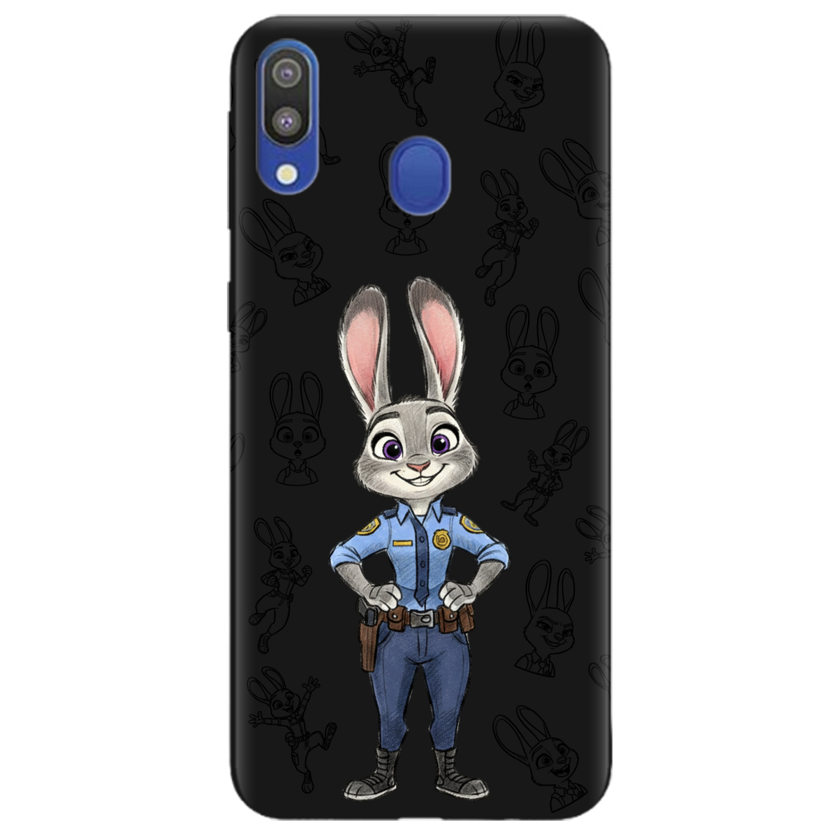 Чехол для Samsung Galaxy M20 черный матовый soft touch Зоотрополис Джуди Judy - фото 1 - Чехлы для телефонов