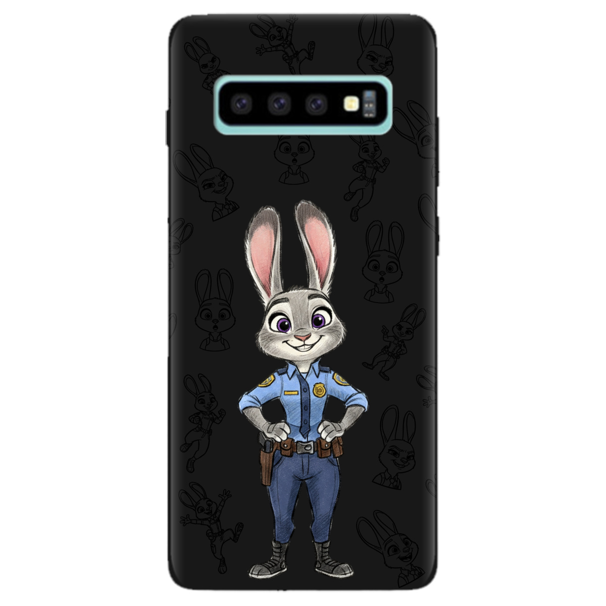 Чохол для Samsung Galaxy S10 Plus чорний матовий soft touch Зоотрополіс Джуді Judy - фото 1 - Чохли для телефонів