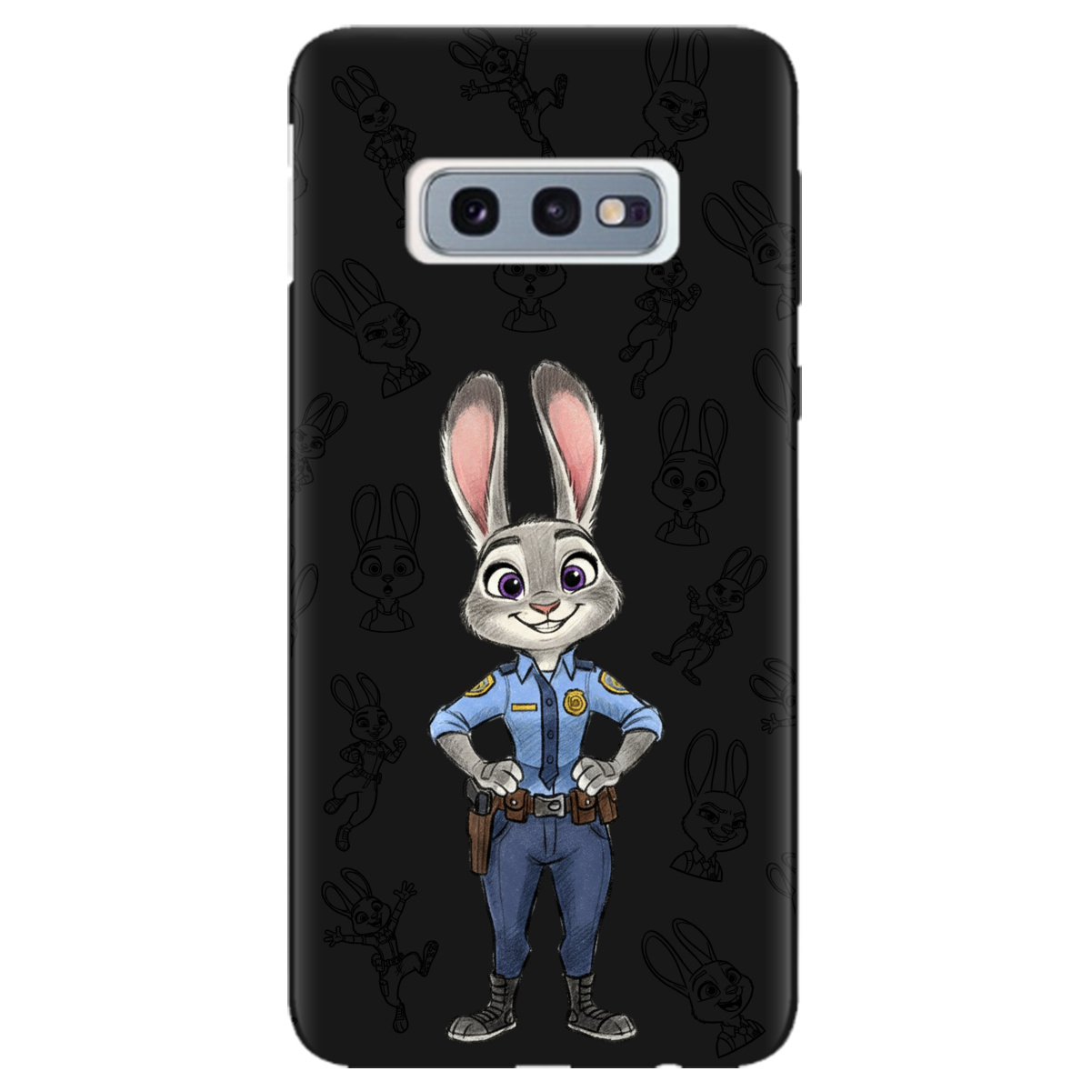 Чехол для Samsung Galaxy S10e черный матовый soft touch Зоотрополис Джуди Judy - фото 1 - Чехлы для телефонов