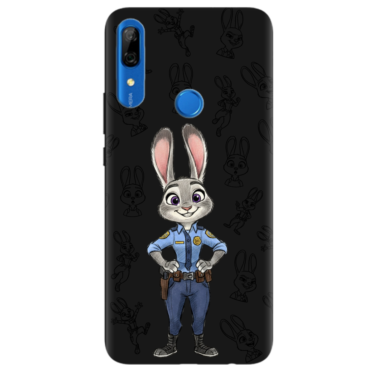 Чехол для Huawei P Smart Z черный матовый soft touch Зоотрополис Джуди Judy - фото 1 - Чехлы для телефонов