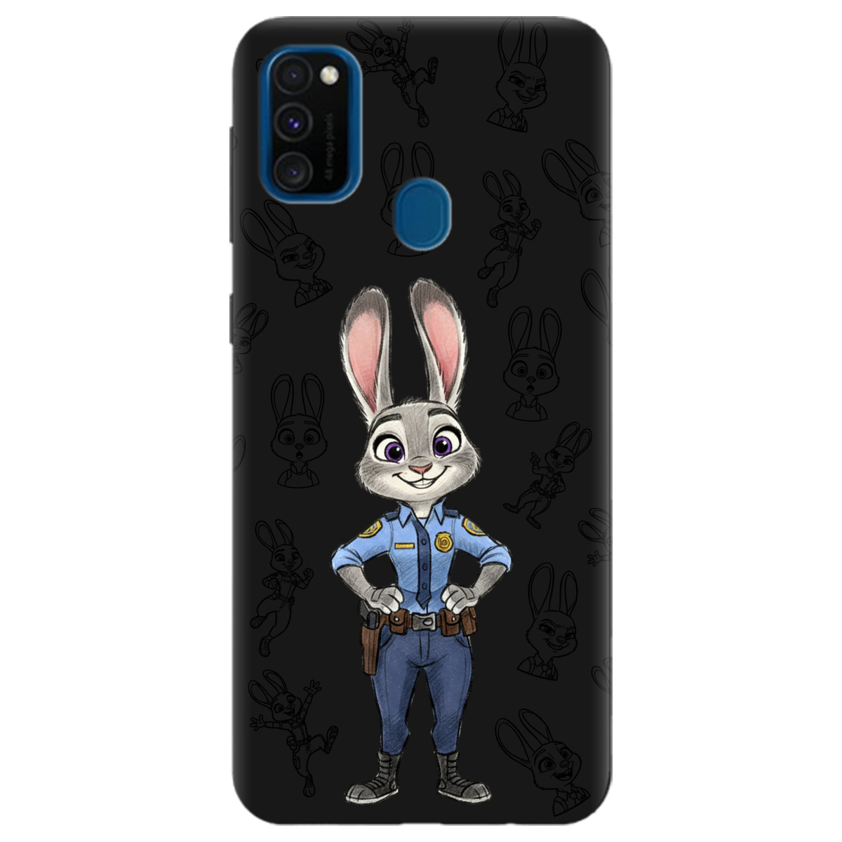 Чехол для Samsung Galaxy M30s черный матовый soft touch Зоотрополис Джуди Judy - фото 1 - Чехлы для телефонов