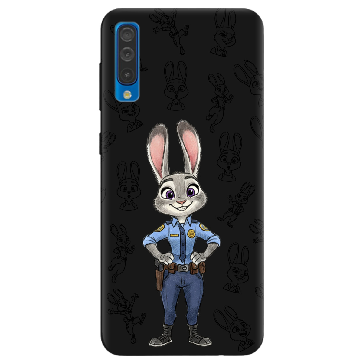 Чехол для Samsung Galaxy A30s черный матовый soft touch Зоотрополис Джуди Judy - фото 1 - Чехлы для телефонов
